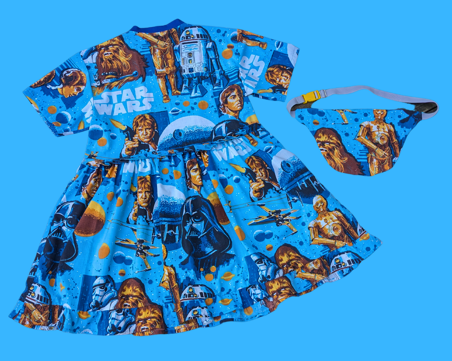 Fait à la main, robe t-shirt Pokemon drap de lit recyclé pour SML-XL