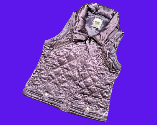 Gilet Harley Davidson gris argenté Y2K taille M pour femme