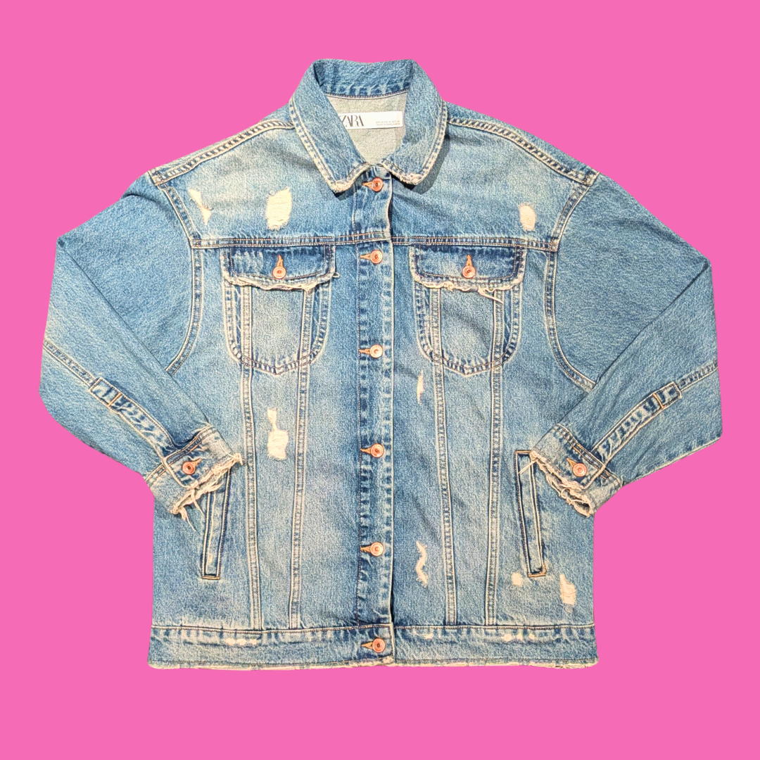 Jimi Hendrix Upcycled T-Shirt Denim Jacket Size M