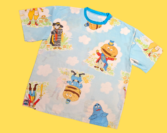 T-shirt vintage McDonald's des années 1980, fait main et recyclé, surdimensionné, taille XL, ajusté, taille 2XL