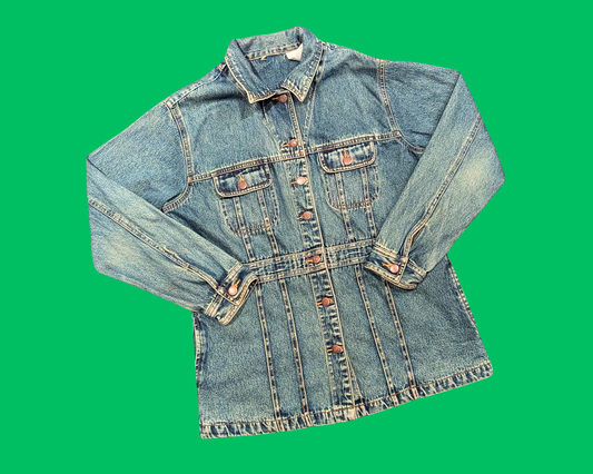 Veste en jean The Strokes faite à la main et recyclée, taille L