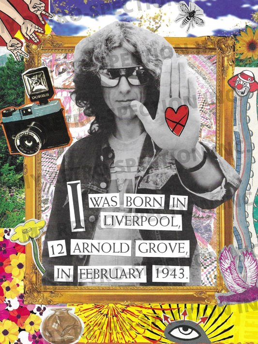 Impression d'un collage fait main de George Harrison