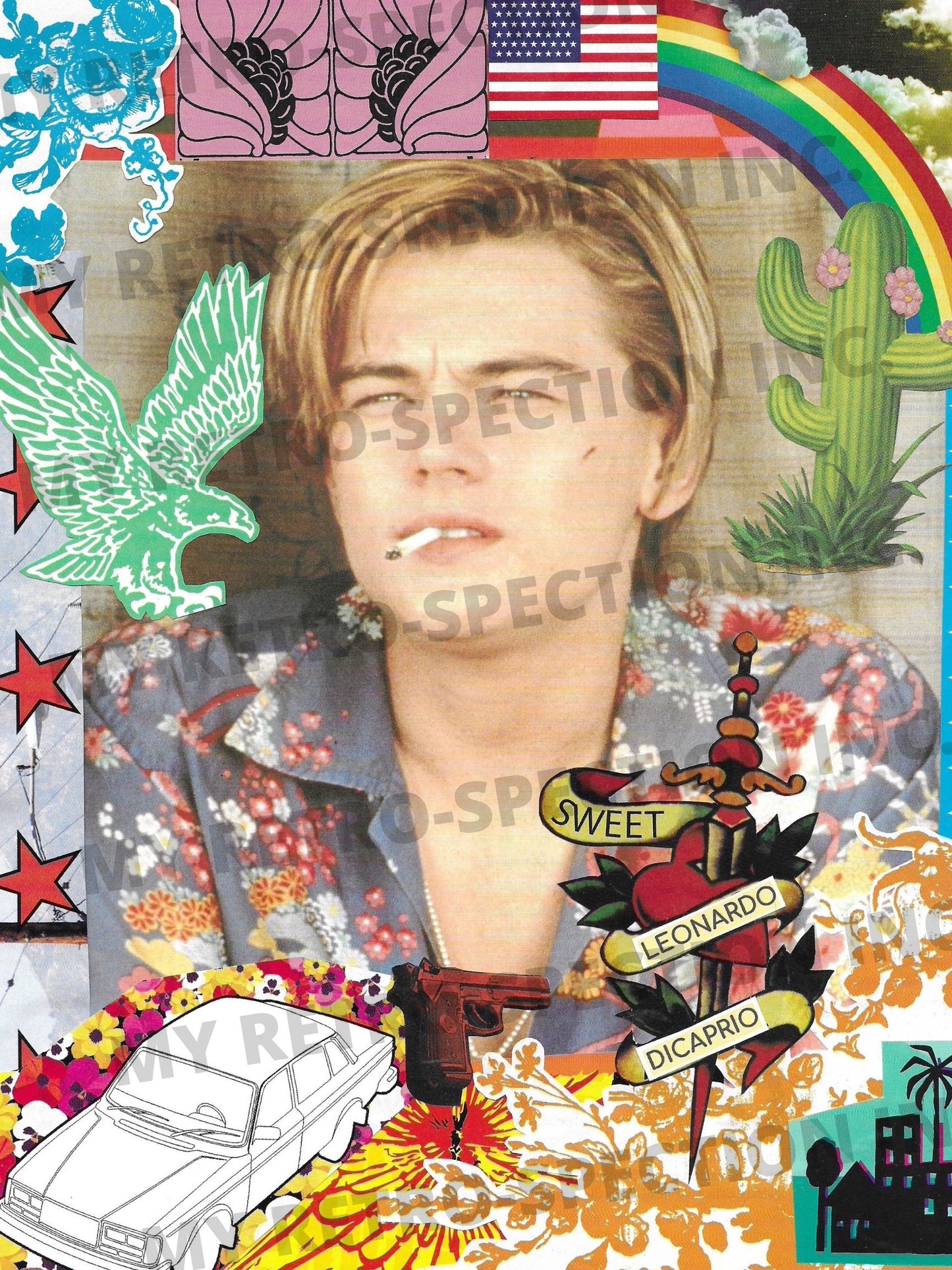 Print of Handmade Collage of Leonardo DiCaprio