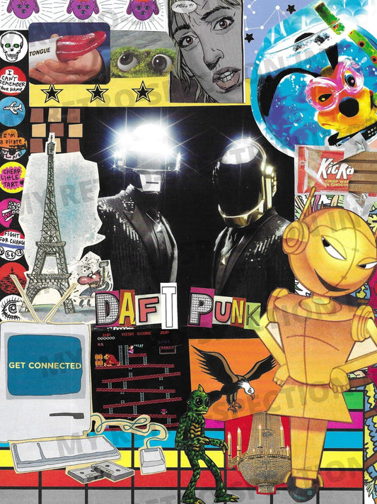 Impression d'un collage fait main de Daft Punk