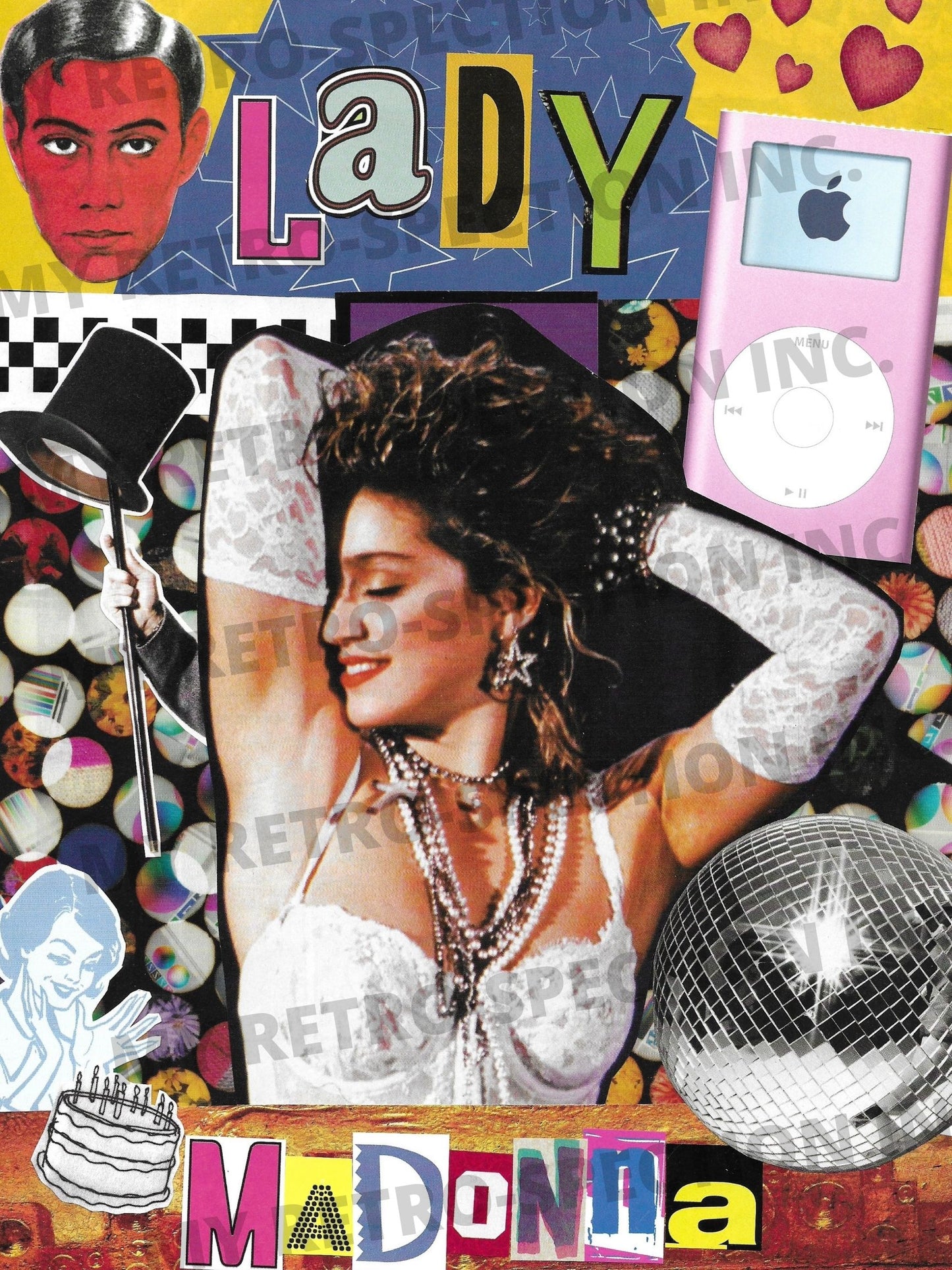 Print of Handmade Collage of Madonna