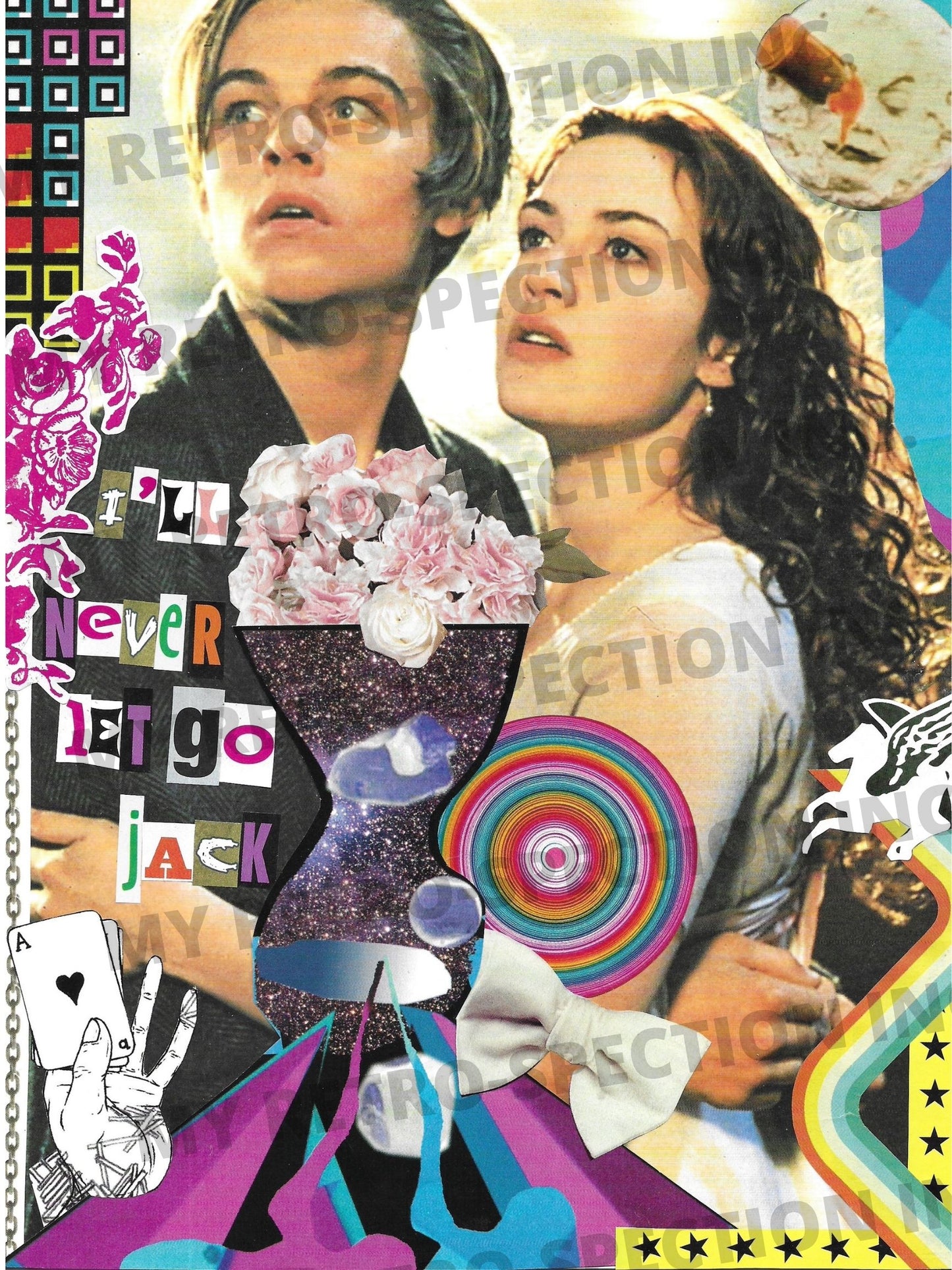 Print of Handmade Collage of Titanic