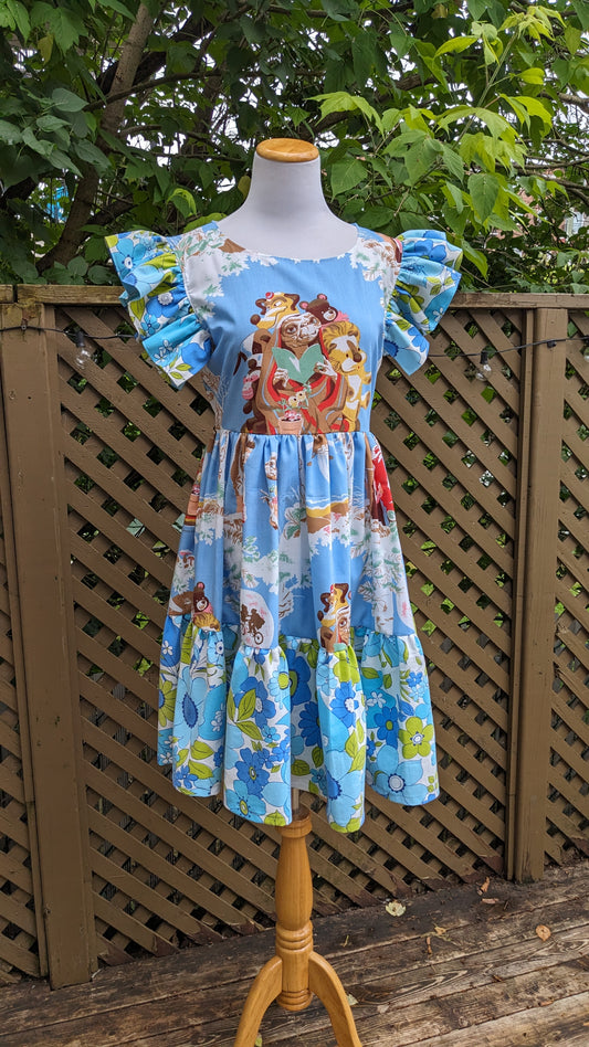 Robe drap de lit ET vintage des années 1980, fabriquée à la main et recyclée, taille S