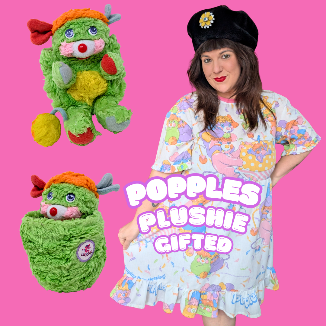 Handmade, Upcycled Vintage Popples Bed Sheet Dress Oversized S-M, Fitted L-XL