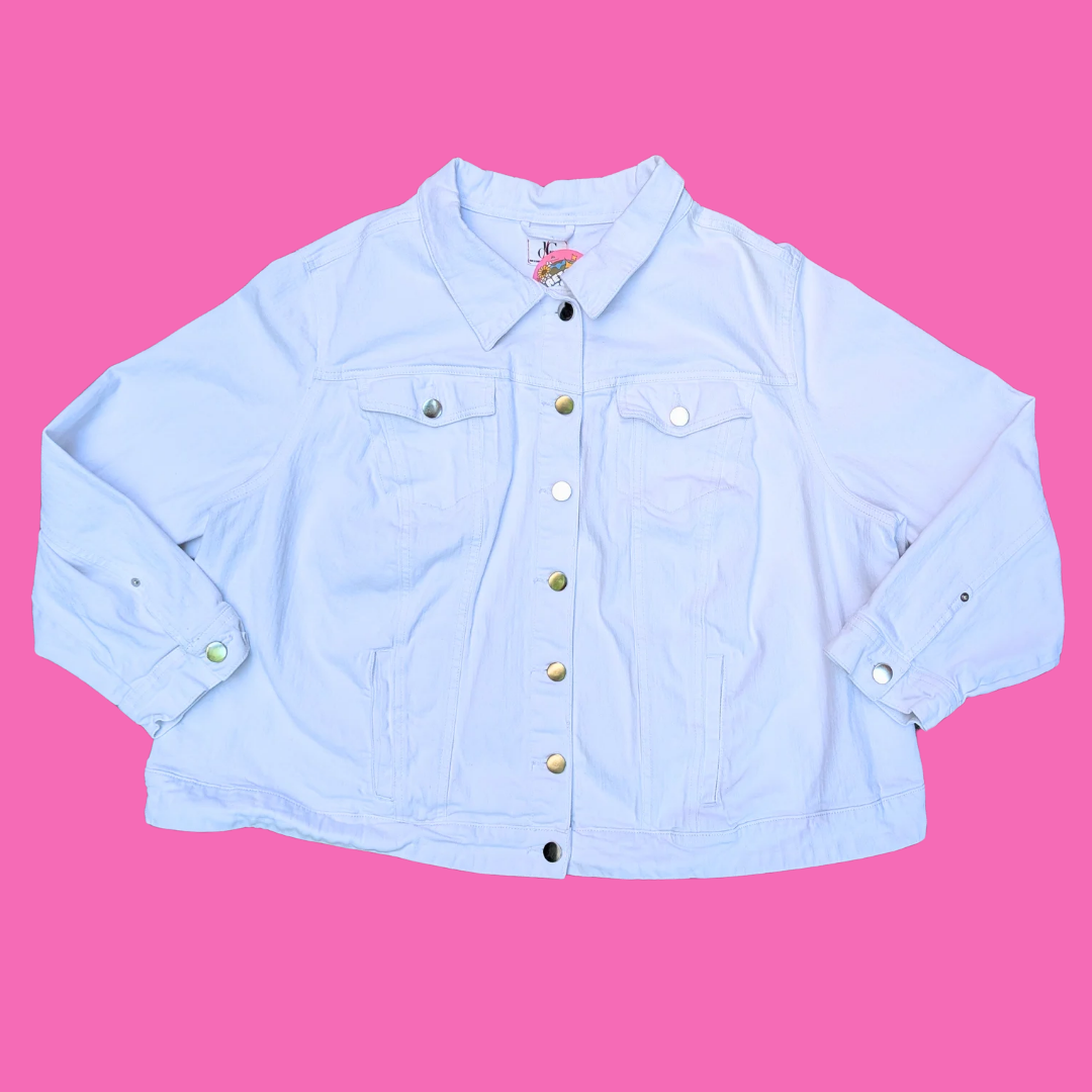 IT Upcycled T-Shirt Denim Jacket Size 4XL for Women