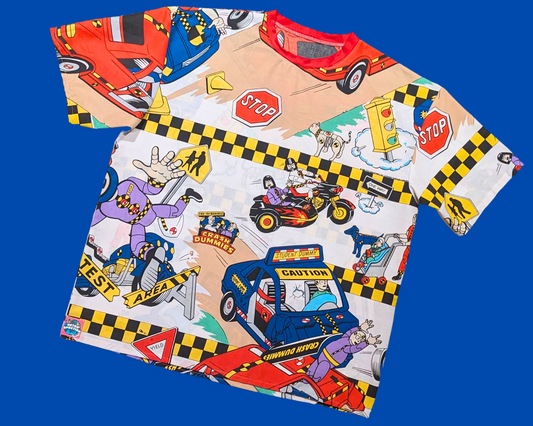 T-shirt vintage Crash Dummies de 1992, fait main et recyclé, taille XL