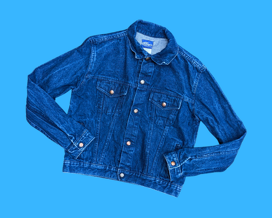 Veste en jean RipNDip Sesame Street faite à la main et recyclée, taille M