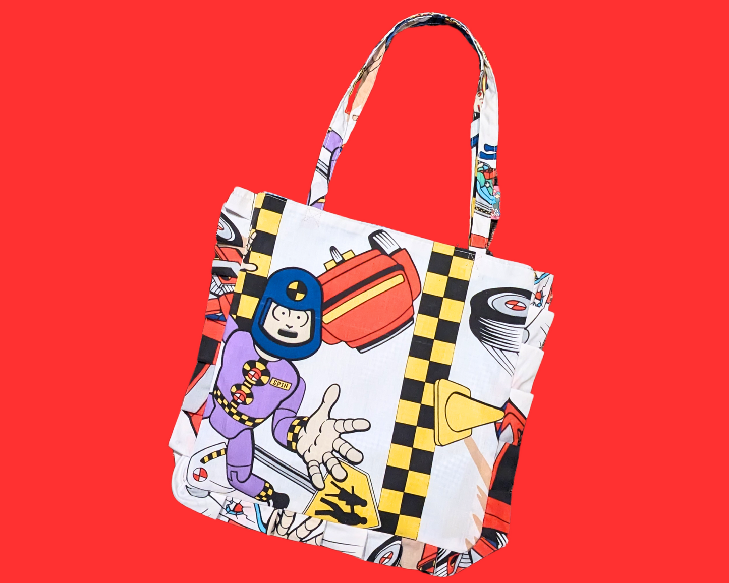 Sac fourre-tout vintage Crash Dummies de 1992, fait main et recyclé