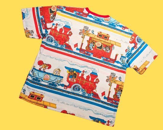 T-shirt vintage fait main et recyclé des années 1980, motif The Get Along Gang, surdimensionné, taille XL, ajusté, taille 2XL