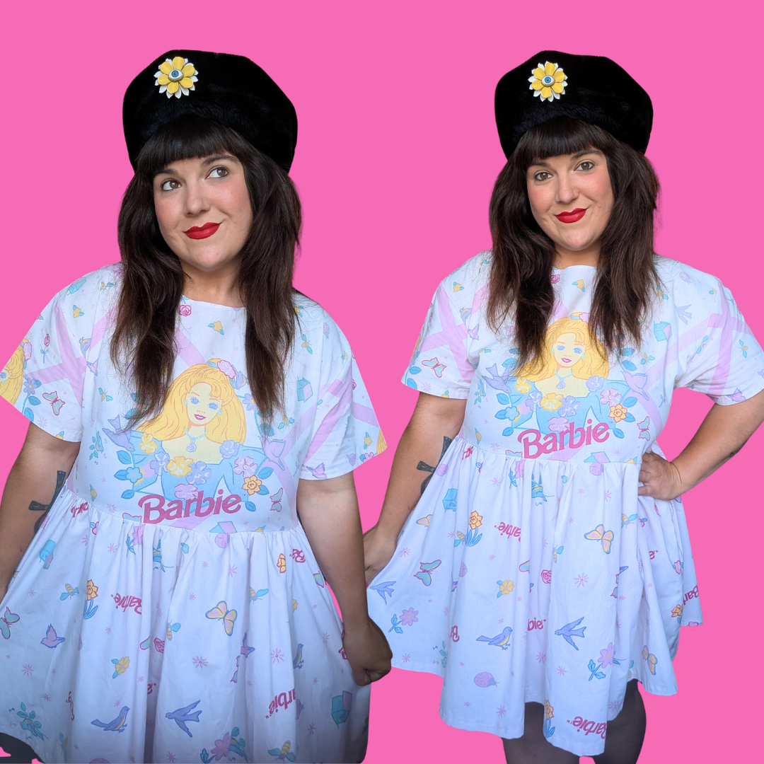 Handmade, Upcycled Barbie Bedsheet Dress Fits an Oversized S-M or Fitted L-XL