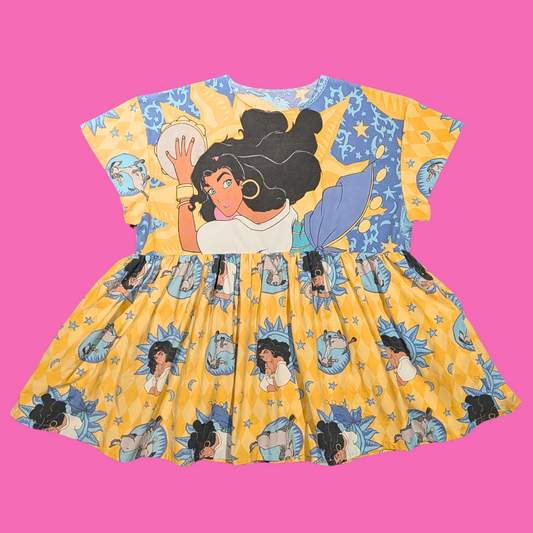 Handmade, Upcycled Disney's The Hunchback of Notre-Dame Bedsheet Dress Fits an Oversized L-XL or Fitted 2XL