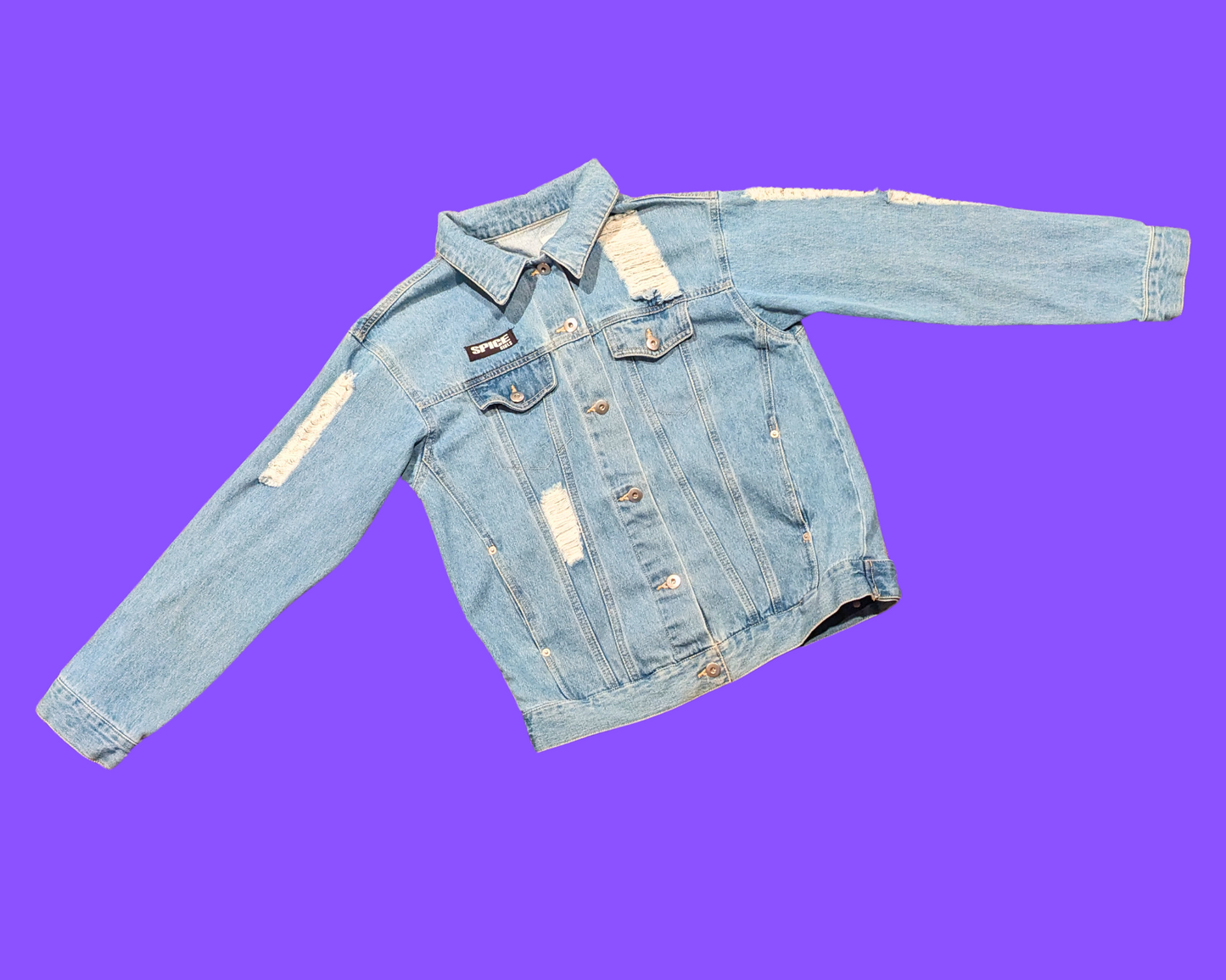 Handmade, Upcycled Spice Girls Denim Jacket Size M