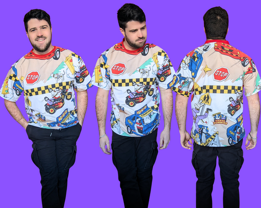 T-shirt vintage Crash Dummies de 1992, fait main et recyclé, taille M