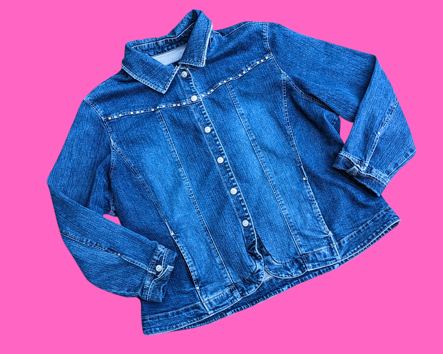 Handmade, Upcycled Trixie Mattel Denim Jacket Size 2XL