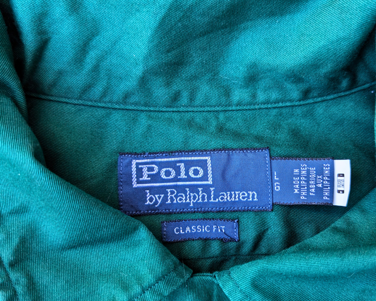 Polo Y2K Ralph Lauren, chemise verte à manches courtes Ralph's Motorsports, taille L
