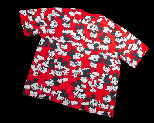 T-shirt vintage Walt Disney Mickey Mouse des années 1990, fait main et recyclé, surdimensionné, taille XL et ajusté, taille 2XL