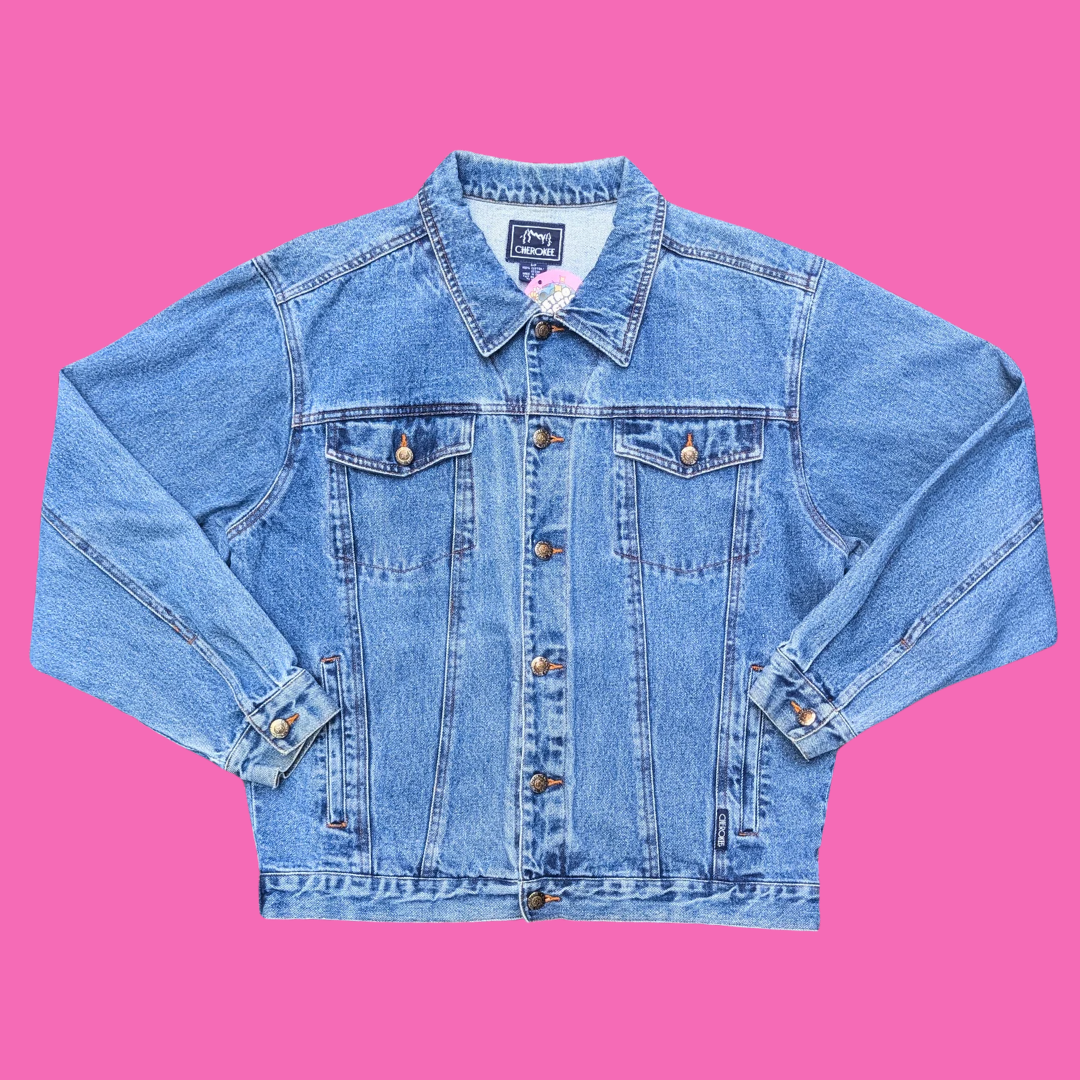 Naruto Upcycled T-Shirt Denim Jacket Size S for Men