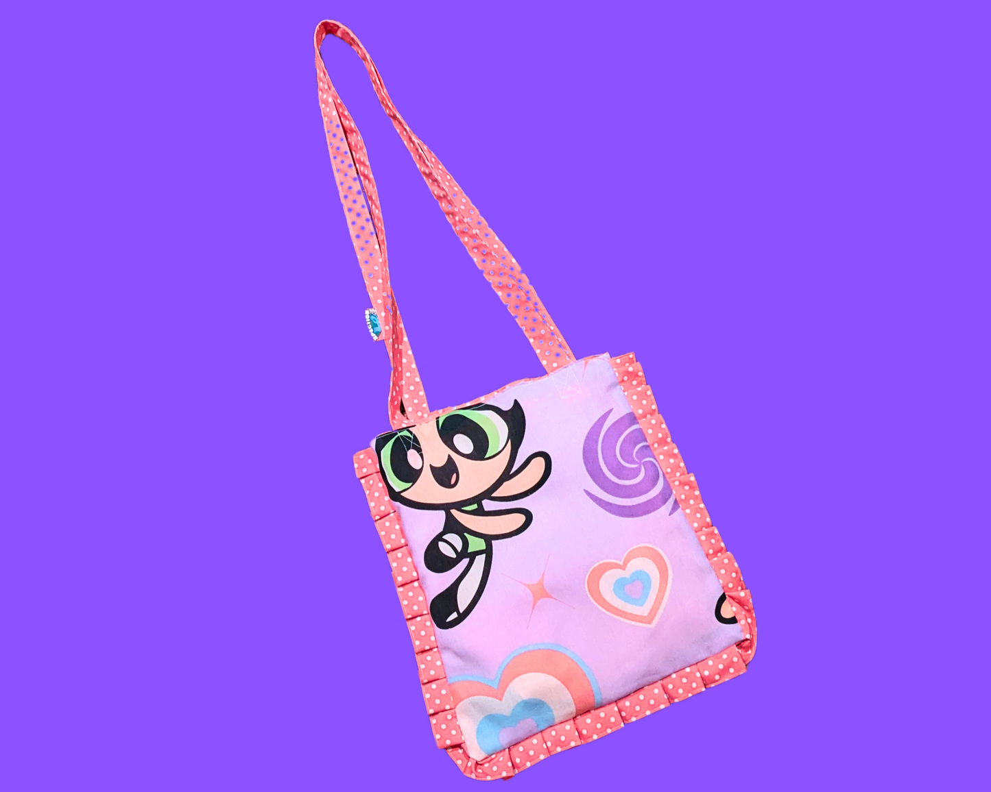 Handmade, Upcycled Y2K Powerpuff Girls Bedsheet Tote Bag