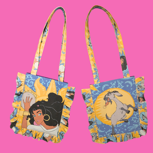 Handmade, Upcycled Disney's The Hunchback of Notre-Dame Bedsheet Tote Bag