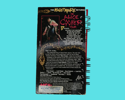 The Nightmare Returns The Alice Cooper Tour VHS Movie Notebook
