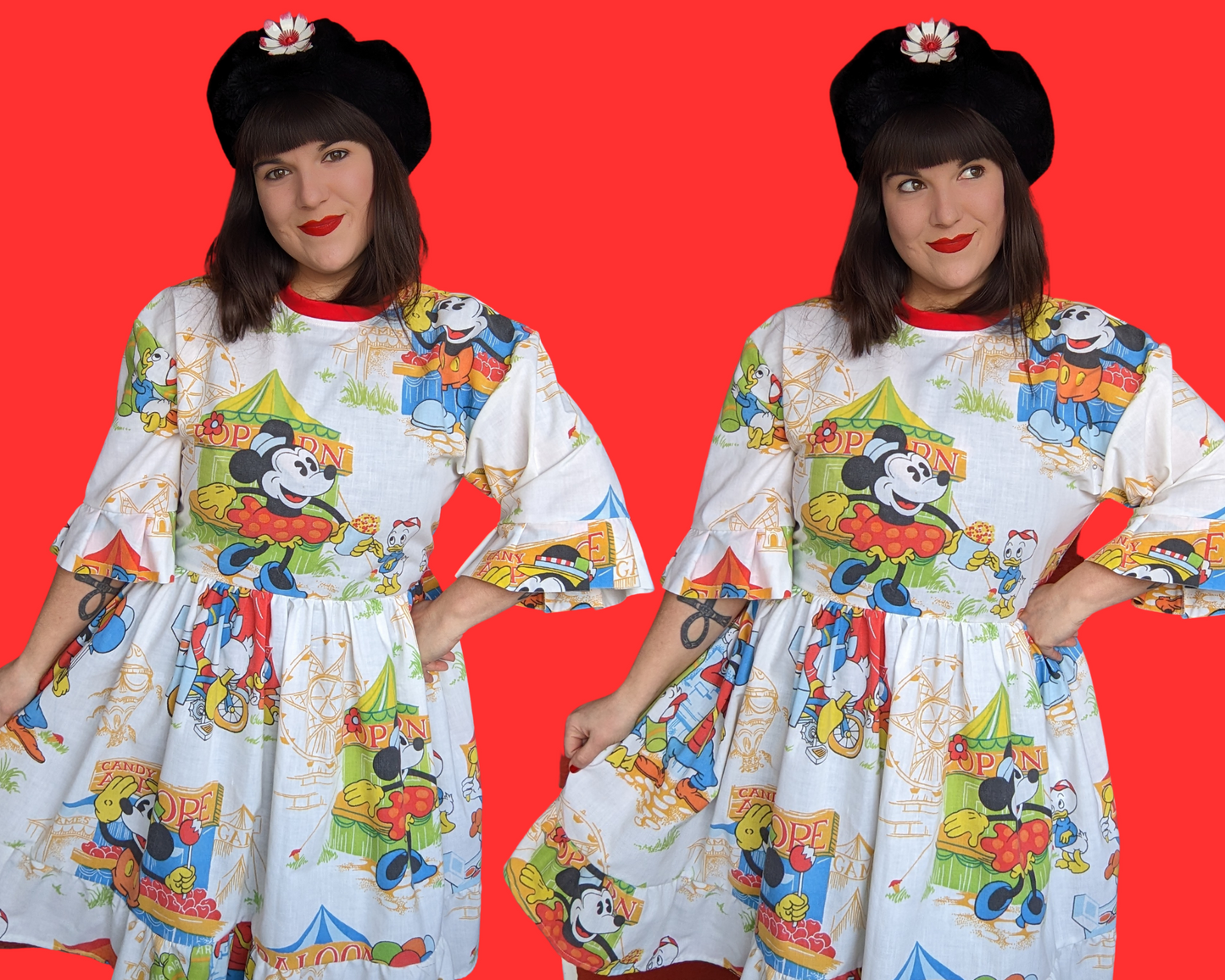Fait à la main, robe t-shirt Pokemon drap de lit recyclé pour SML-XL