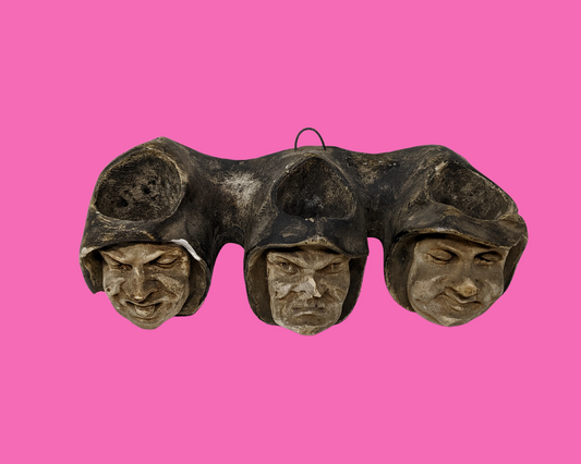 Porte-pipe à craie antique des années 1900 à trois moines