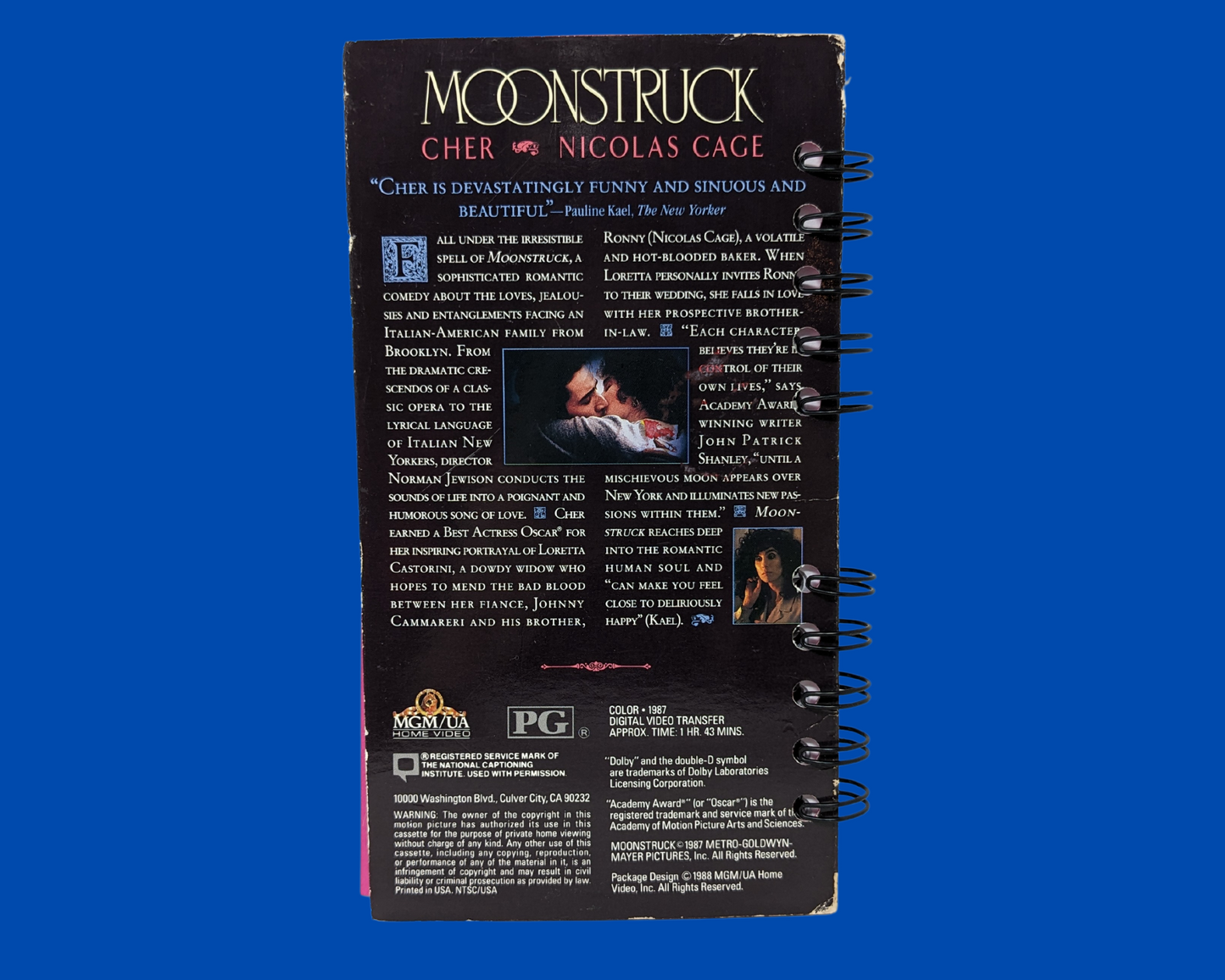 Moonstruck VHS Movie Notebook