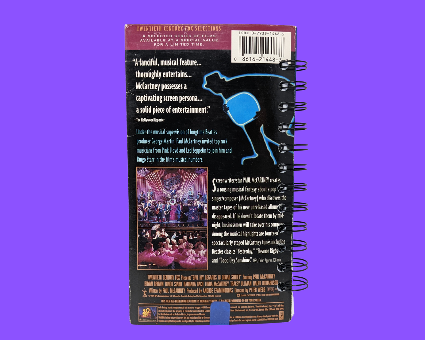 Donnez mes salutations à Broad Street VHS Movie Notebook