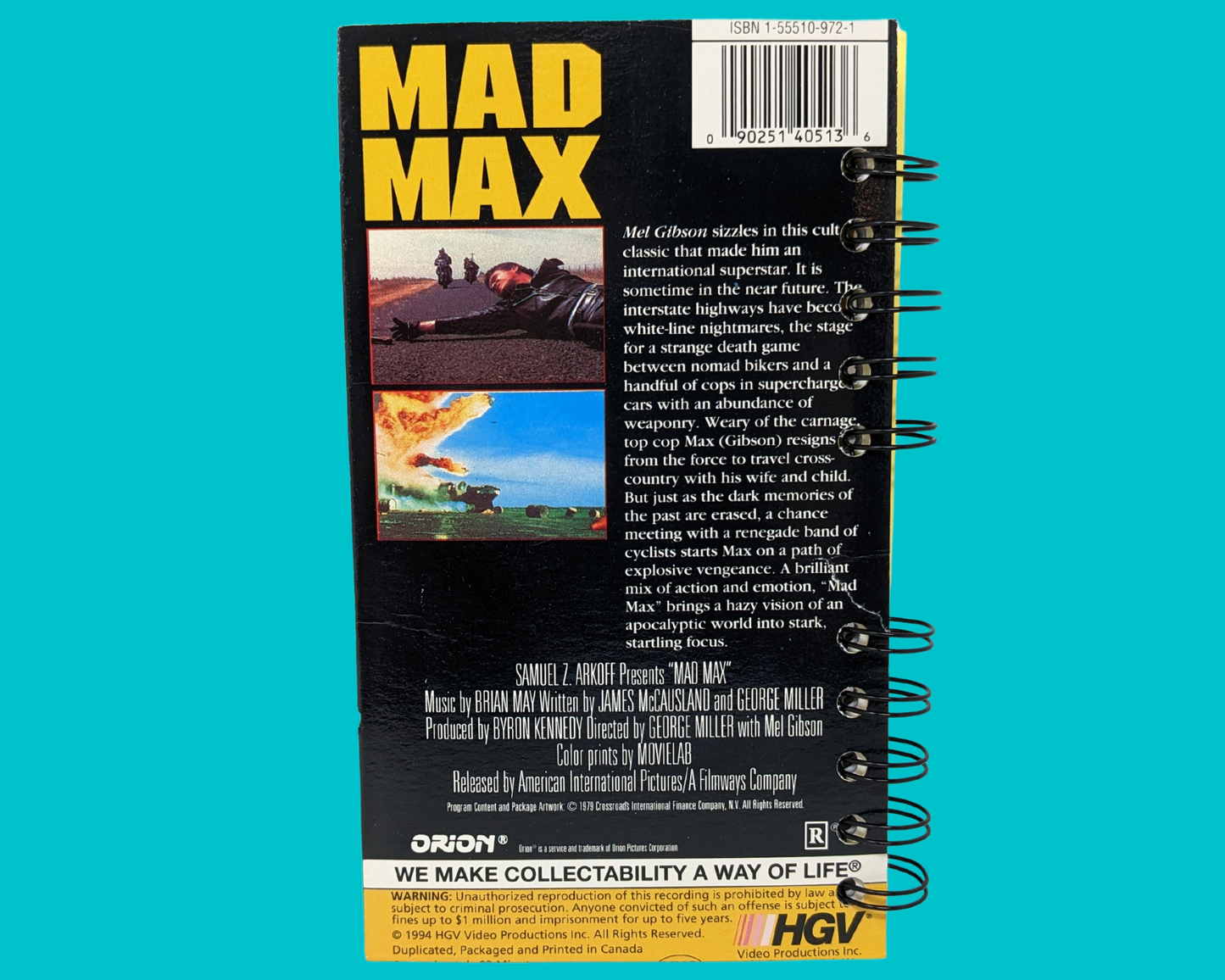 Mad Max VHS Movie Notebook