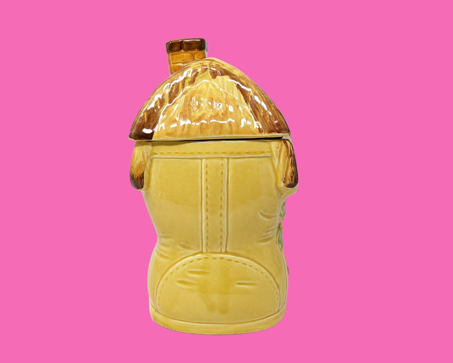 Pot à biscuits vintage des années 1980, en forme de botte comme une maison fabriquée au Japon