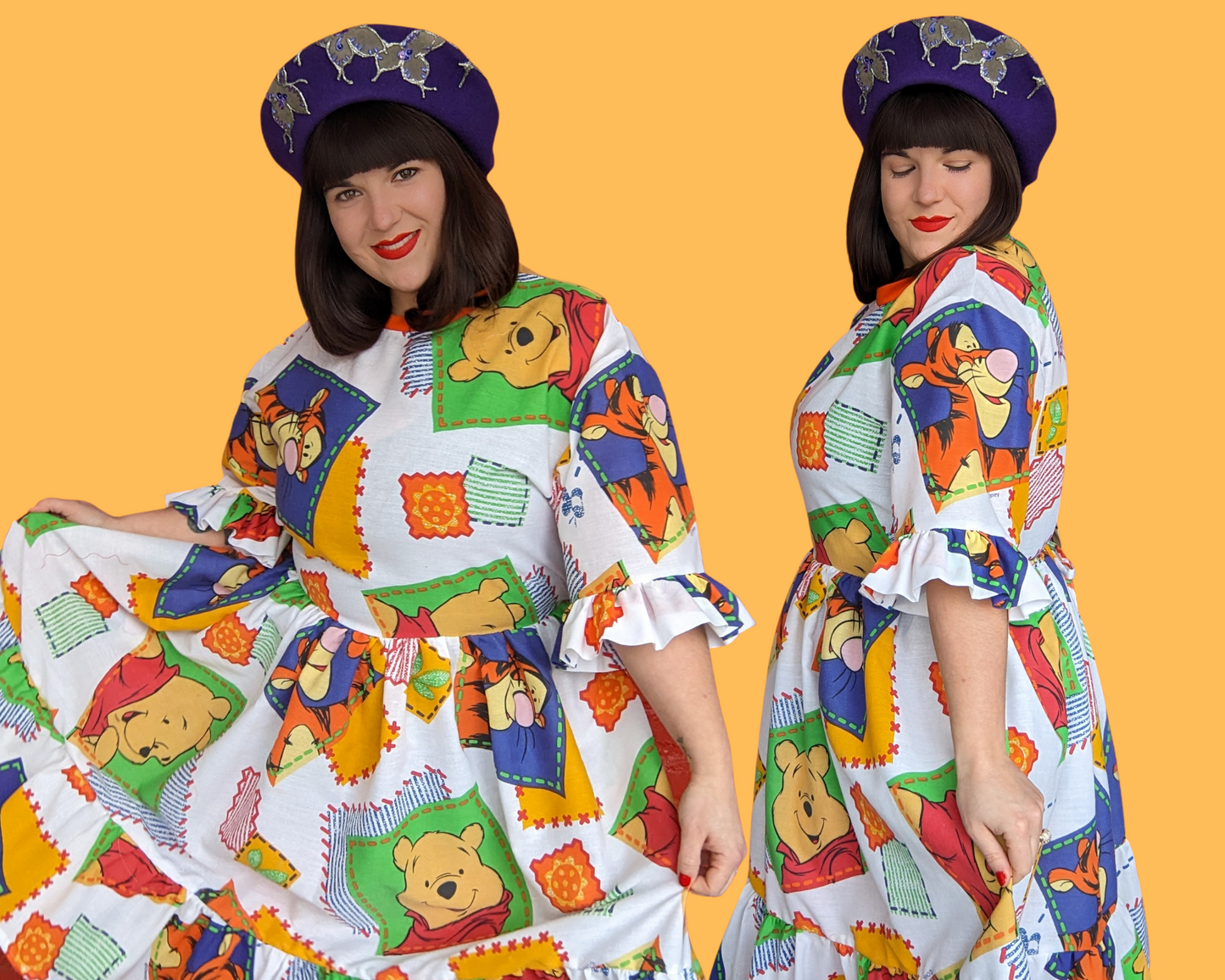Handmade, Upcycled Disney Winnie The Pooh Dress Fits S-M-L-XL
