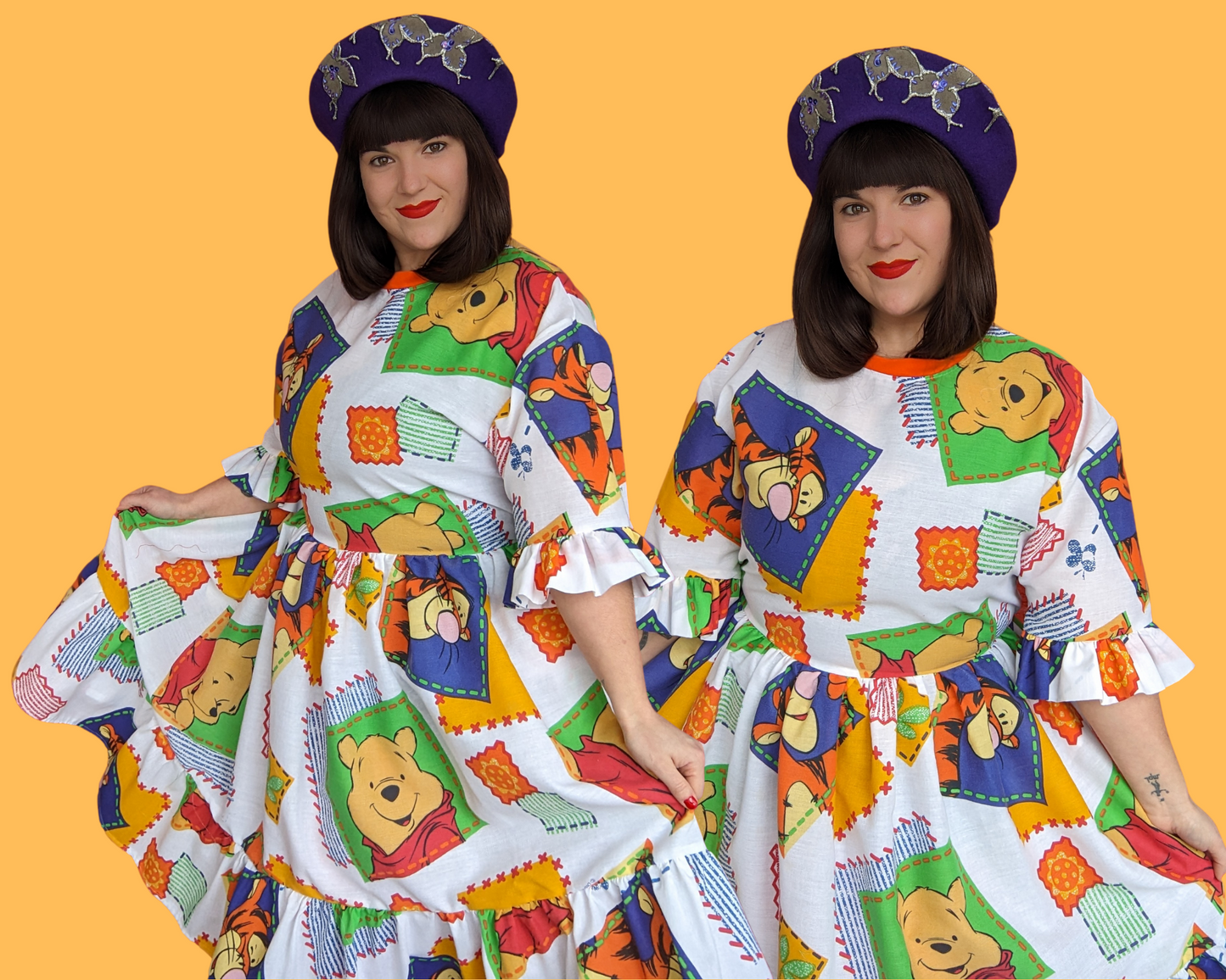 Handmade, Upcycled Disney Winnie The Pooh Dress Fits S-M-L-XL