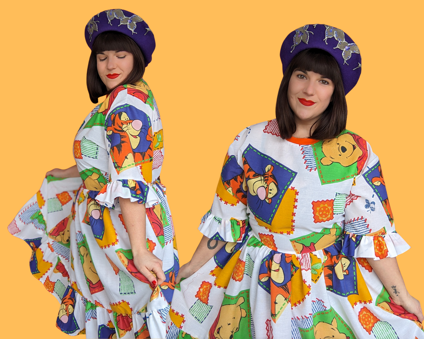 Handmade, Upcycled Disney Winnie The Pooh Dress Fits S-M-L-XL