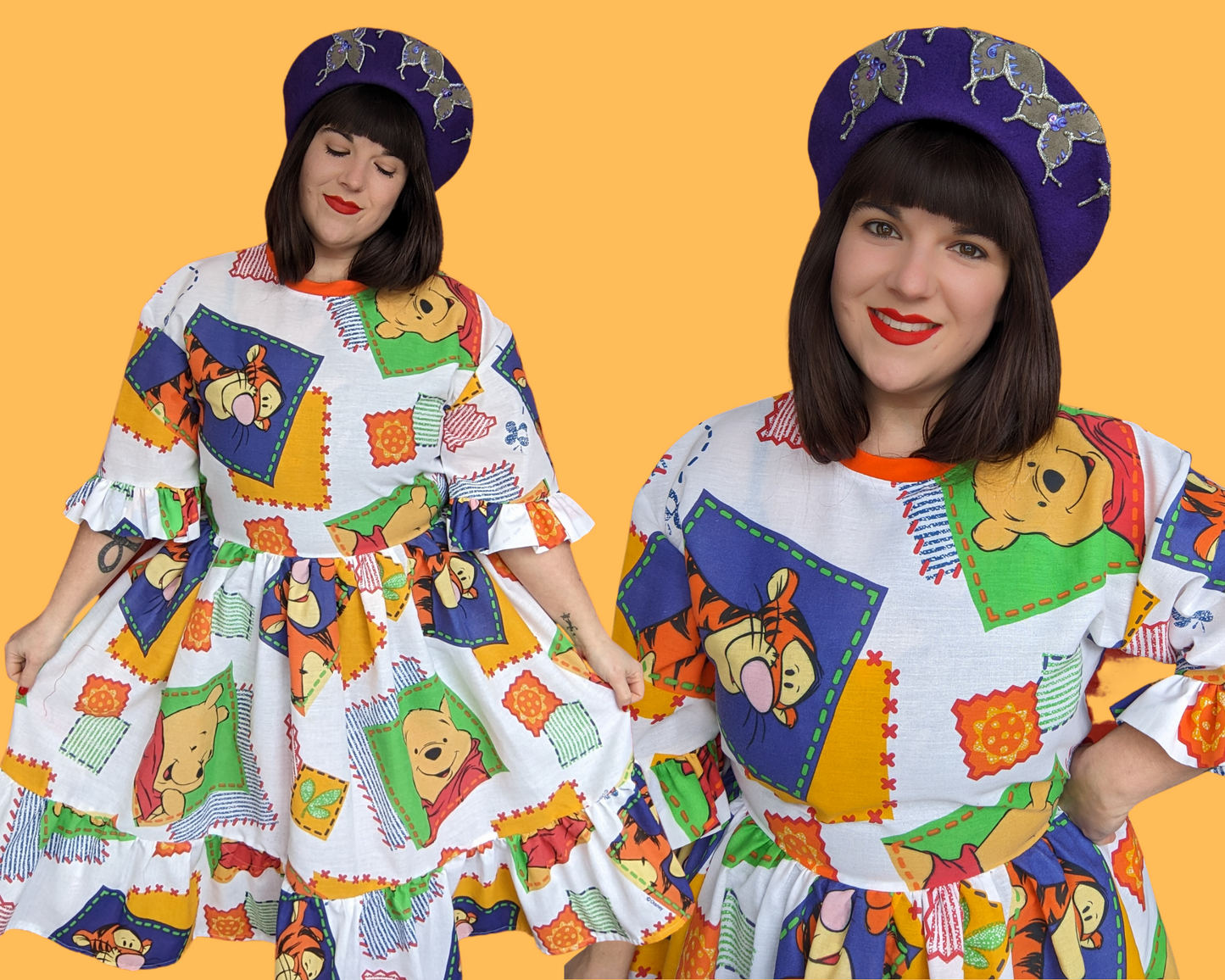 Handmade, Upcycled Disney Winnie The Pooh Dress Fits S-M-L-XL