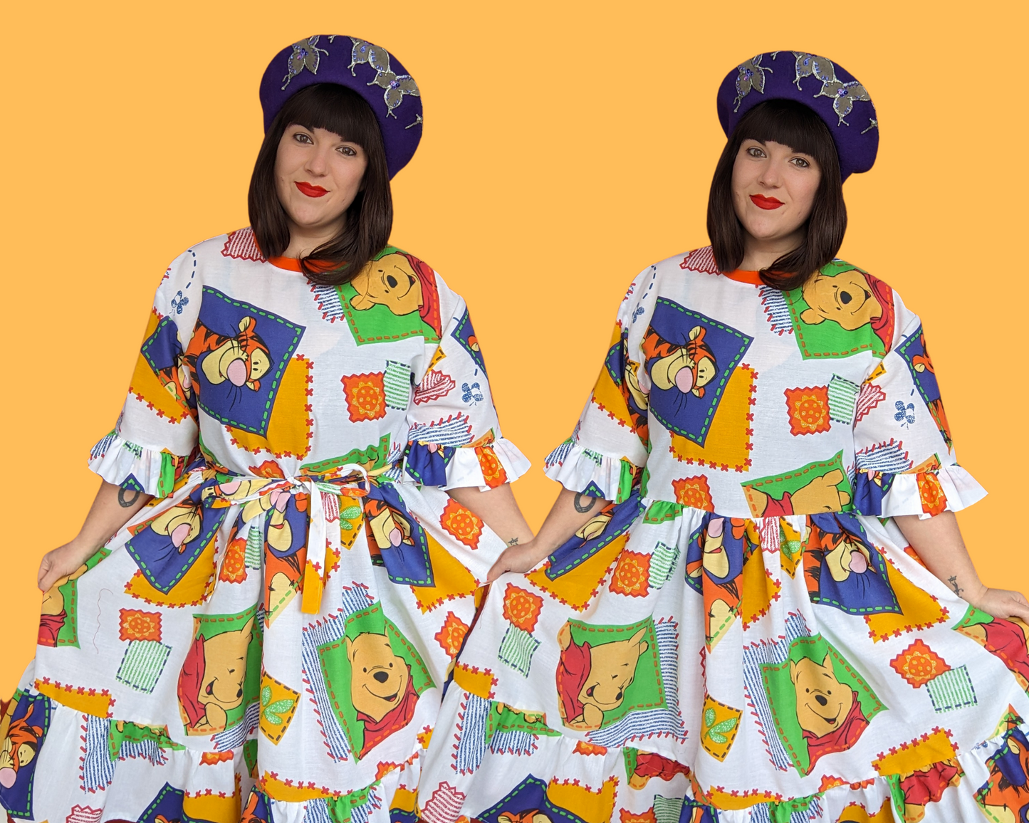 Handmade, Upcycled Disney Winnie The Pooh Dress Fits S-M-L-XL