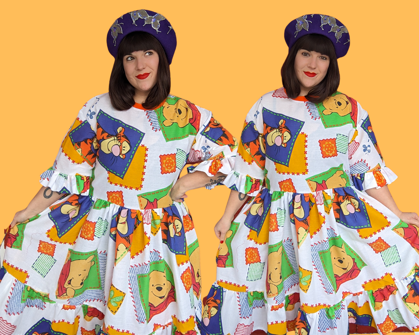 Handmade, Upcycled Disney Winnie The Pooh Dress Fits S-M-L-XL