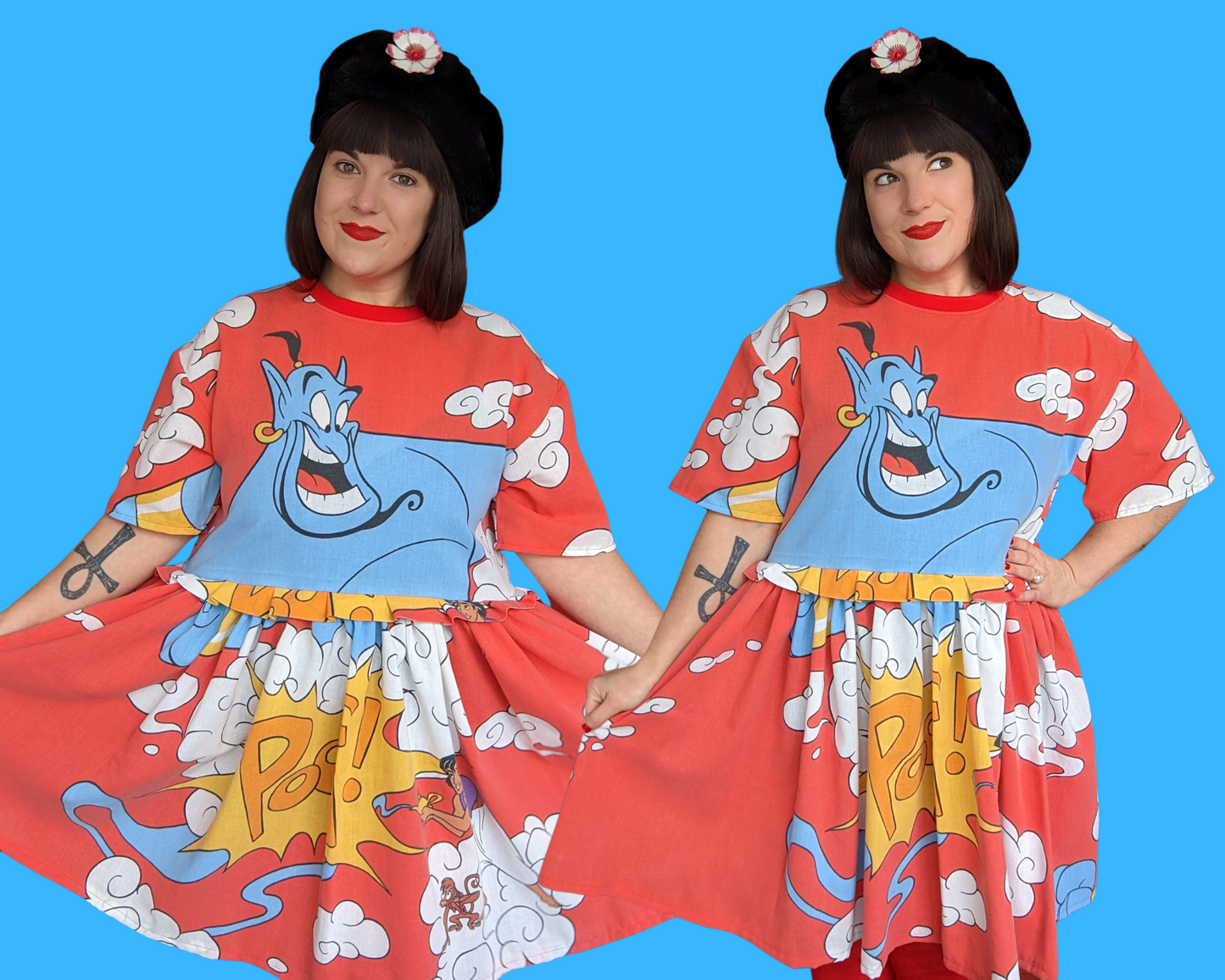 Fait à la main, robe t-shirt Pokemon drap de lit recyclé pour SML-XL