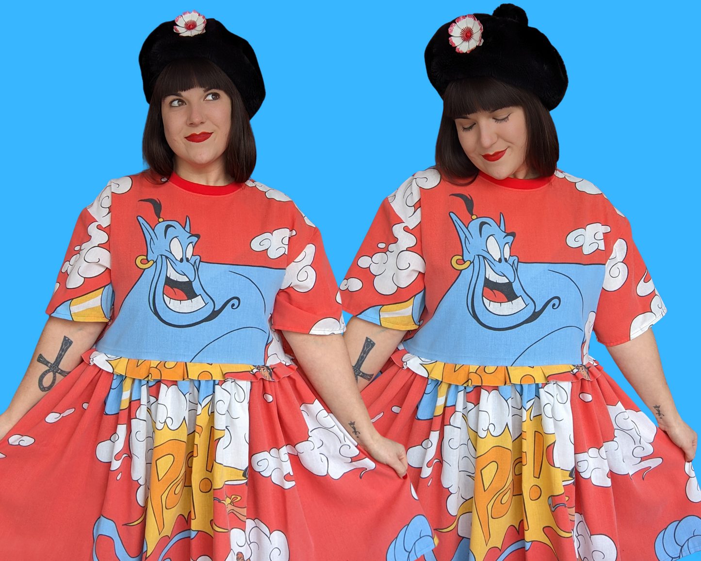 Fait à la main, robe t-shirt Pokemon drap de lit recyclé pour SML-XL