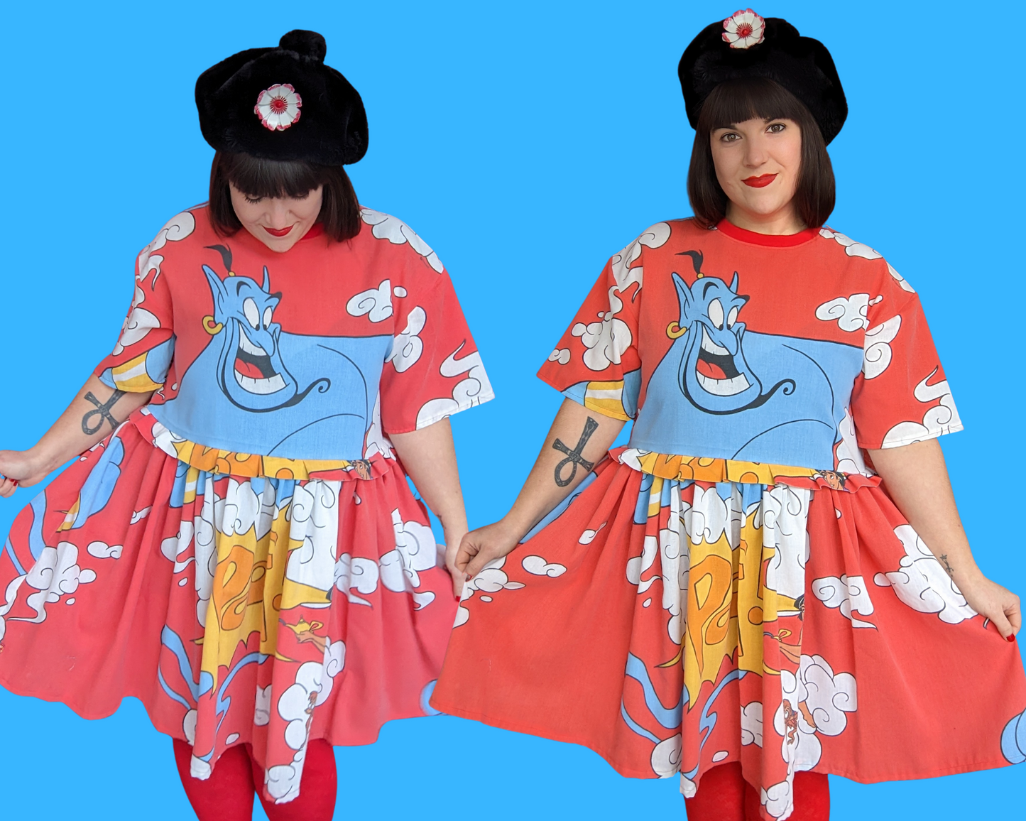 Fait à la main, robe t-shirt Pokemon drap de lit recyclé pour SML-XL