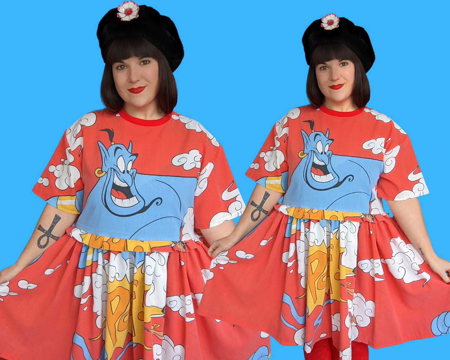 Fait à la main, robe t-shirt Pokemon drap de lit recyclé pour SML-XL