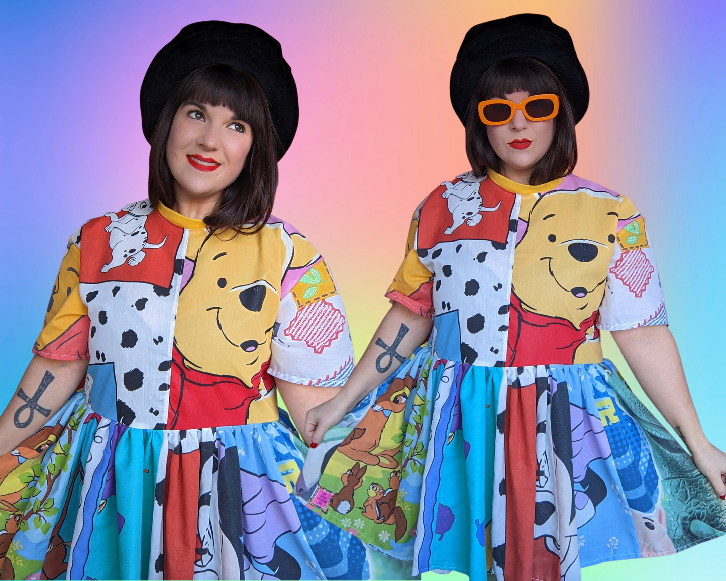 Fait à la main, robe t-shirt Pokemon drap de lit recyclé pour SML-XL