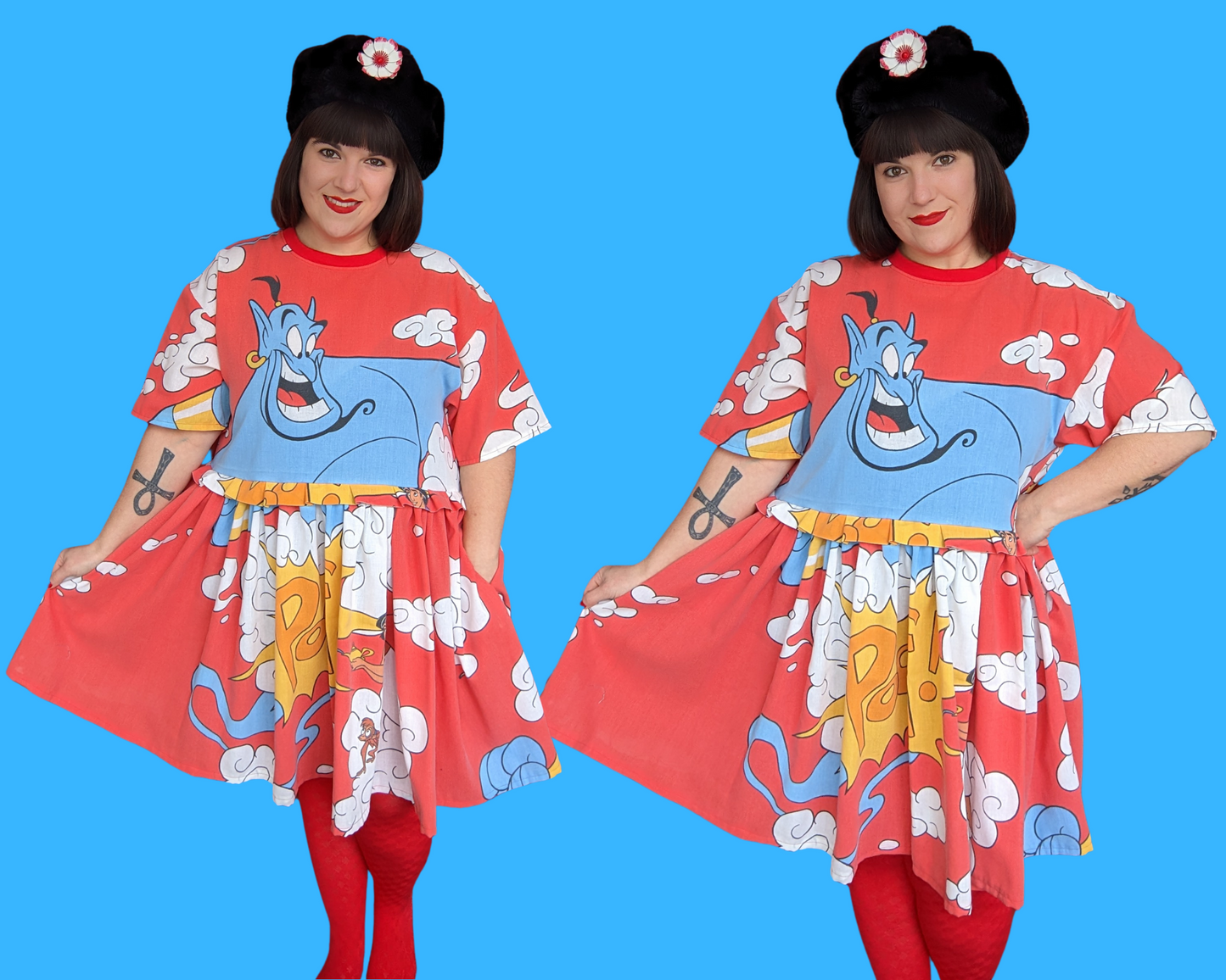 Fait à la main, robe t-shirt Pokemon drap de lit recyclé pour SML-XL