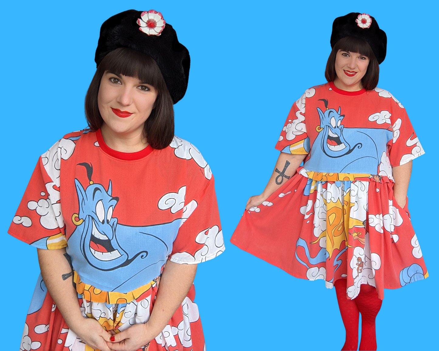 Fait à la main, robe t-shirt Pokemon drap de lit recyclé pour SML-XL
