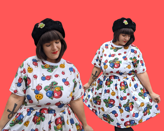 Handmade, Upcycled Vintage 1990's Christmas Flannel Fabric, T-Shirt Dress Size L-XL