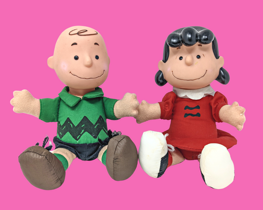 Vintage 1990's McDonald's Charlie Brown & Lucie Van Pelt Peluches, Figurines