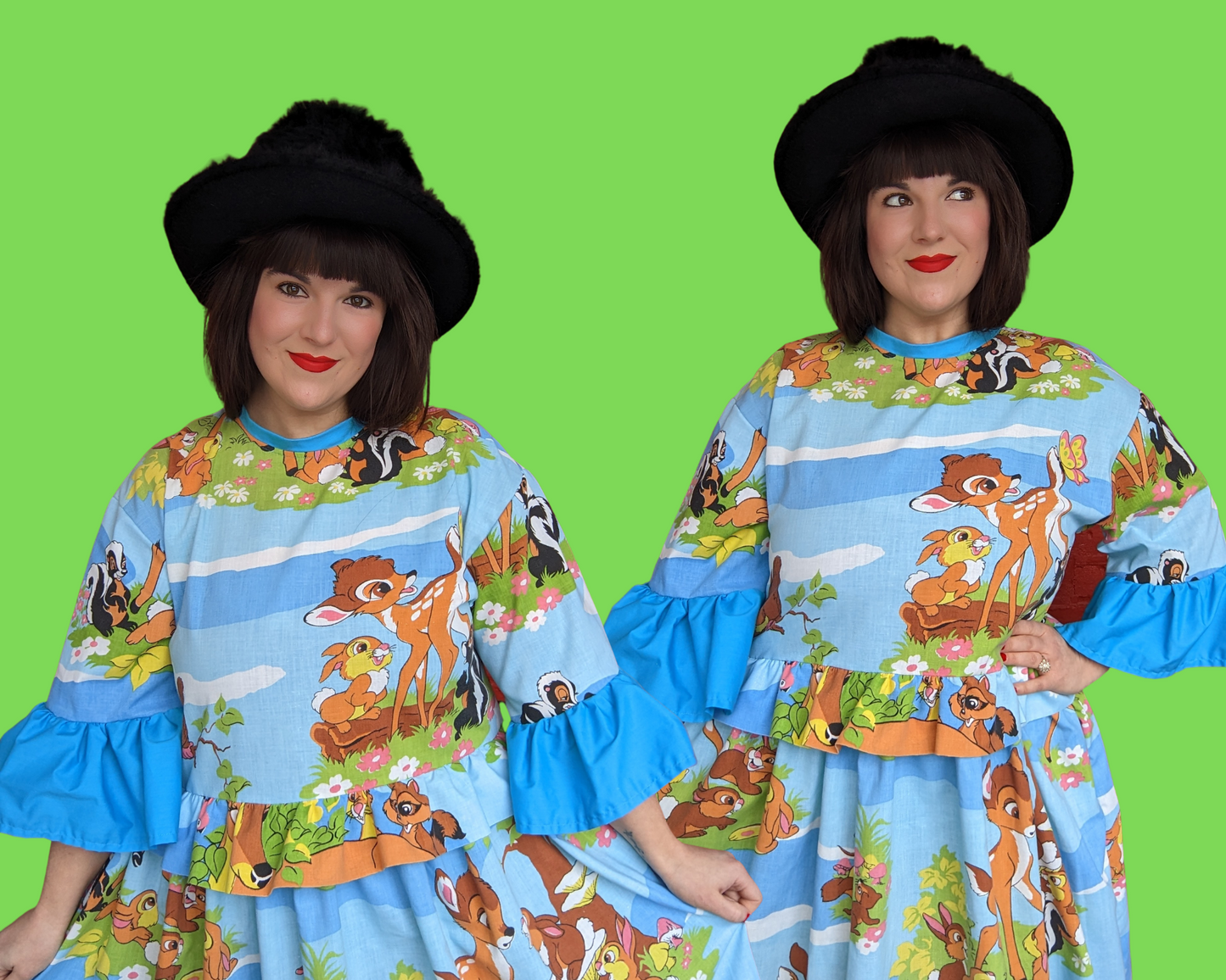 Fait à la main, robe t-shirt Pokemon drap de lit recyclé pour SML-XL